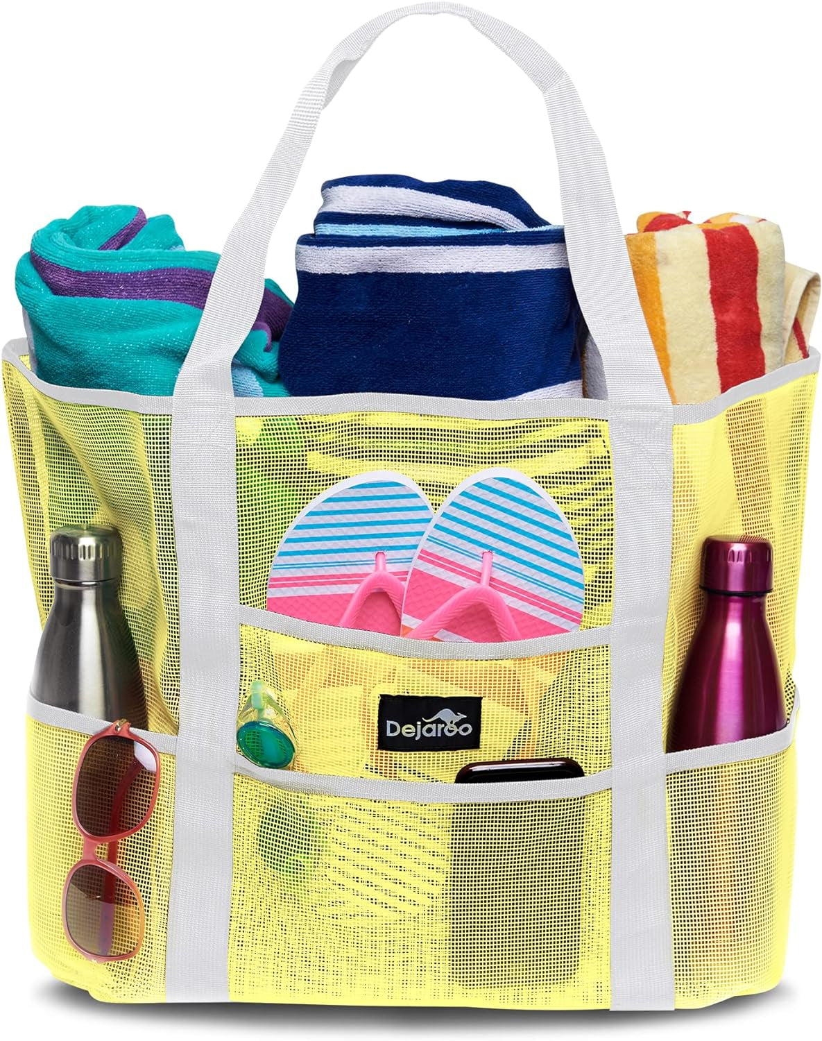 Mesh Sand Free Bag - Strong Lightweight Bag for Beach & Vacation Essentials. Tons of Storage!