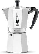 Bialetti - Moka Espress: Iconic Stovetop Espresso Maker, Makes Real Italian Coffee, Moka Pot 6 Cups (6 Oz), Aluminium, Silver