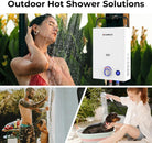 CAMPLUX Portable Tankless Water Heater F10, 2.64GPM Propane Gas Camping Water Heater with LED Digital Display, 68,000 BTU, Outdoor, First Series