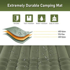 Double Sleeping Pad for Camping, 4" Extra-Thick Queen Camping Pad 2 Person with Pillow Built-In Foot Pump Inflatable Sleeping Mat for Backpacking Hiking Traveling Tent