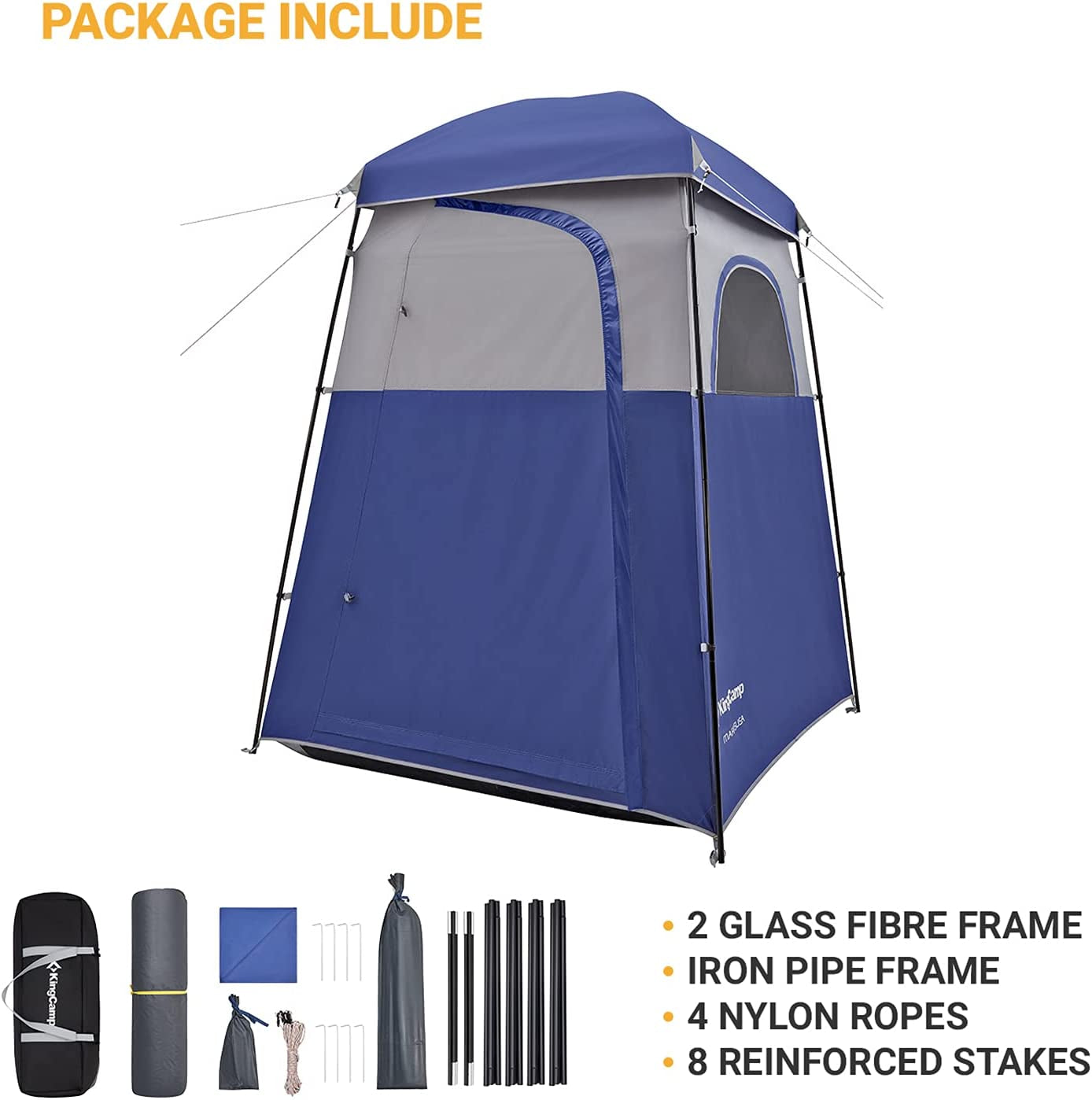 Camping Shower Tent Oversize Space Privacy Tent Portable Outdoor Shower Tents for Camping with Floor Changing Tent Dressing Room Easy Set up Shower Privacy Shelter 1 Room/2 Rooms Toilet Tent