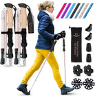 Walking Sticks for Women - 14.5" Foldable Hiking Poles for Backpacking, Exercising and Traveling, Set of 2 Aluminum Nordic Collapsible Trekking Poles