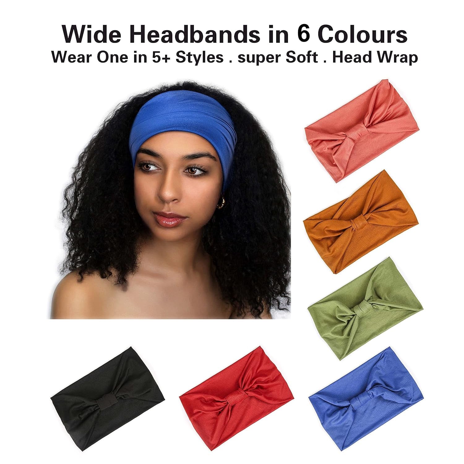 6-Pack of Ultra-Stretch Headbands: Maintain Hair Control While Achieving Your Fitness Goals (Includes Bonus Hair Ties for Added Convenience)