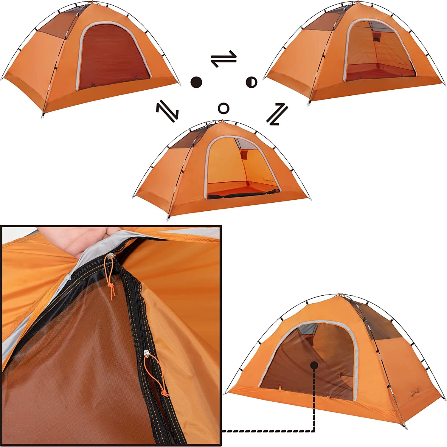 Camping Tent for 2 Person, 4 Person, 6 Person - Waterproof Two Person Tents for Camping, Small Easy up Tent for Family, Outdoor, Kids, Scouts in All Weather and All Season by Clostnature