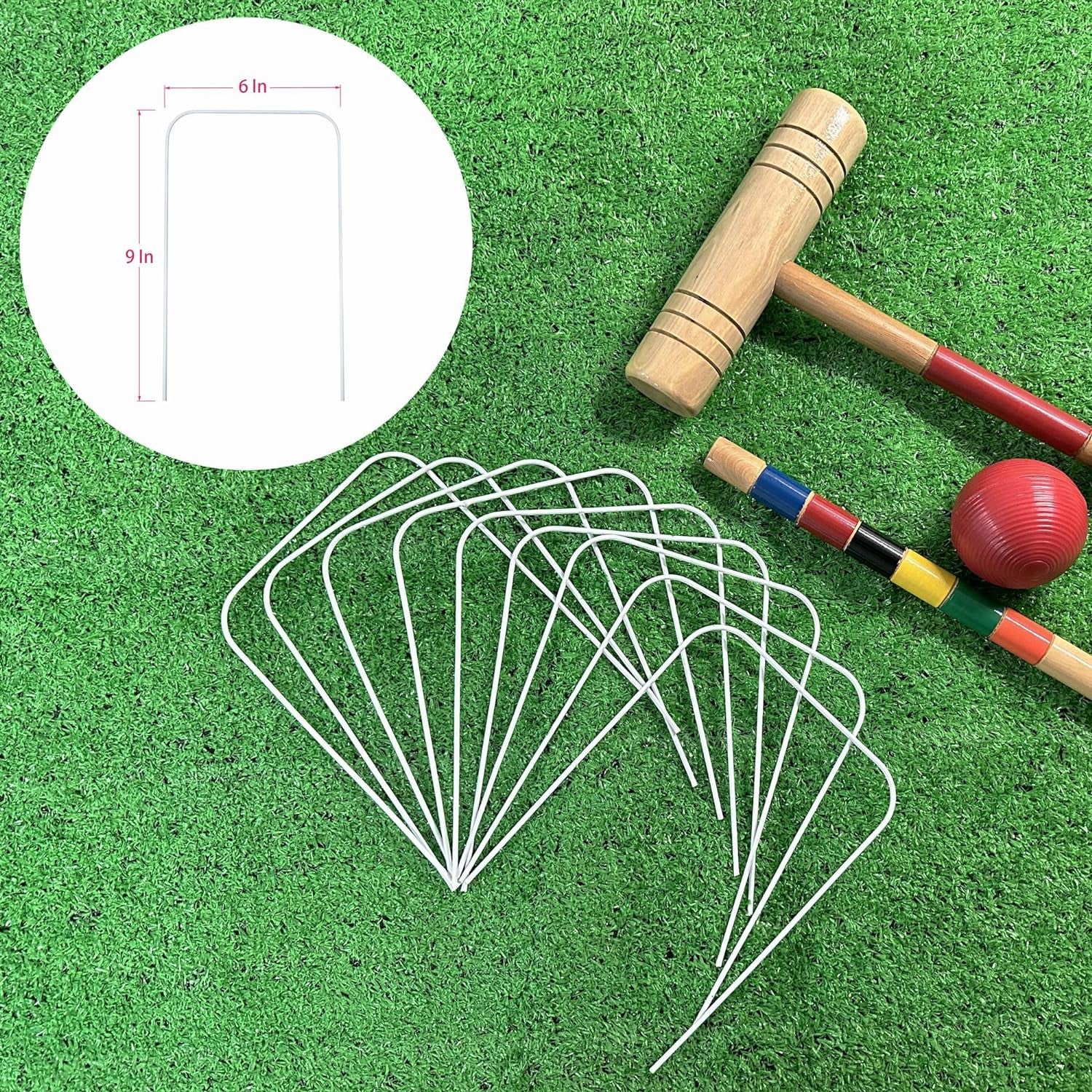 9-Piece White Plastic Croquet Wicket Set for Enjoyable Outdoor Play