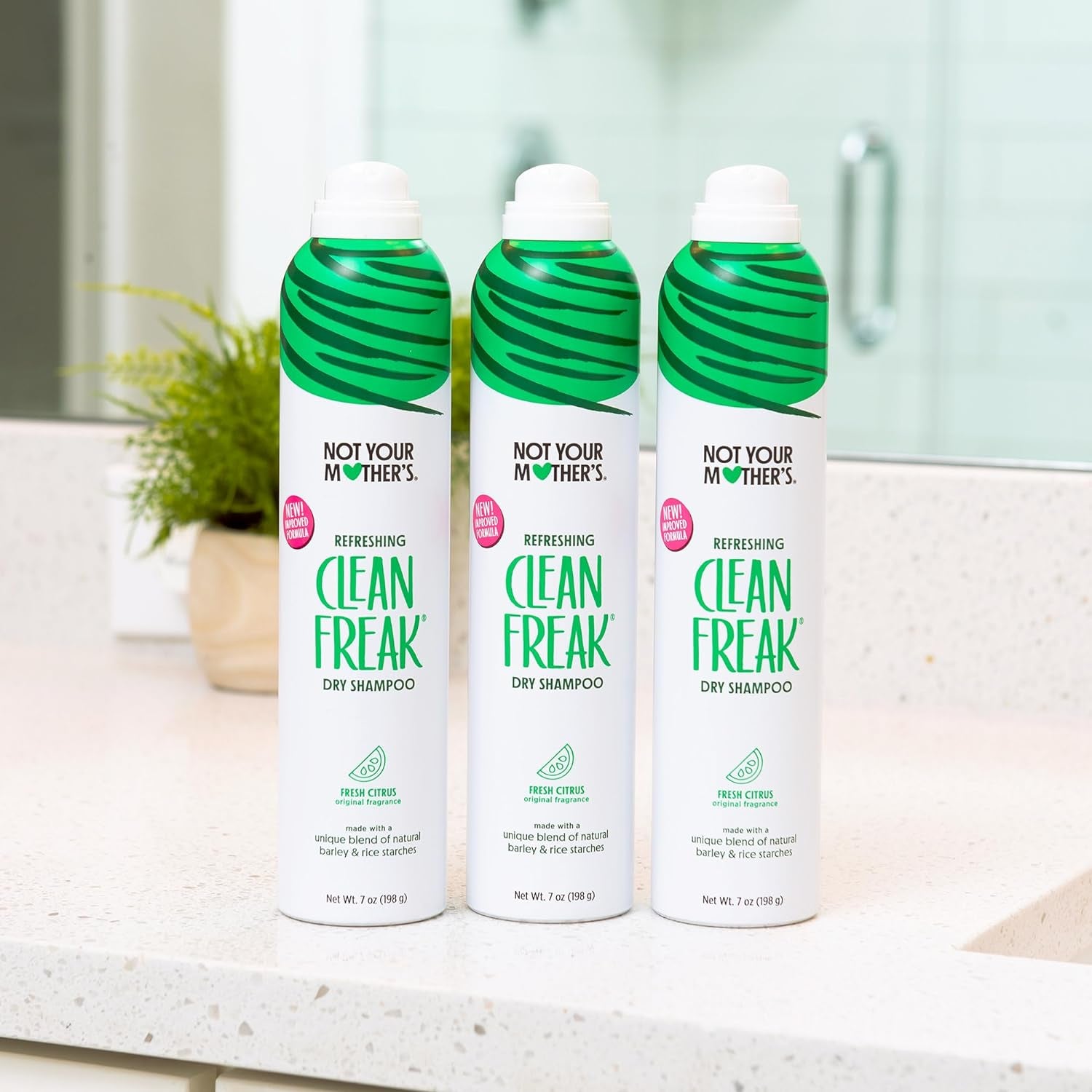 Clean Freak Refreshing Dry Shampoo (3-Pack) - 7 Oz - Waterless Shampoo Instantly Refreshes Hair between Washes - Fresh Citrus Scent