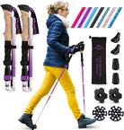 Walking Sticks for Women - 14.5" Foldable Hiking Poles for Backpacking, Exercising and Traveling, Set of 2 Aluminum Nordic Collapsible Trekking Poles