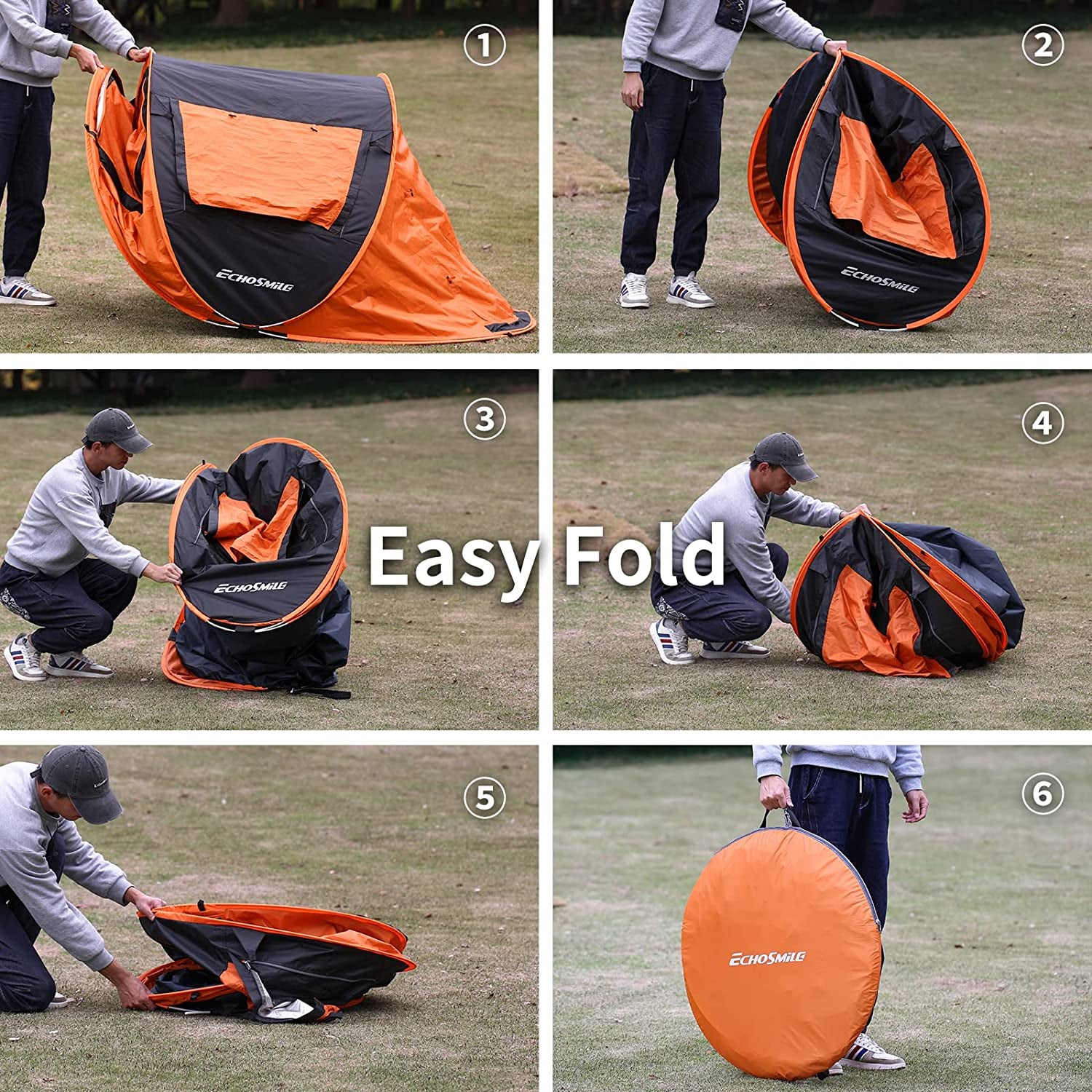 Camping Instant Tent, 2/4/6/8/10 Person Pop up Tent, Water Resistant Dome Tent, Easy Setup for Camping Hiking and Outdoor, Portable Tent with Carry Bag, for 3 Seasons…