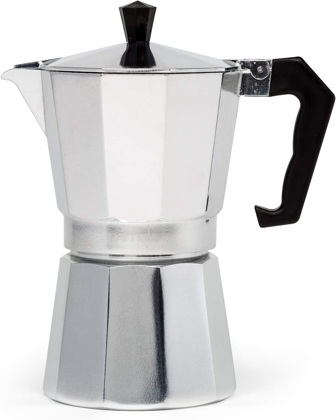 Primula Classic Stovetop Espresso and Coffee Maker, Moka Pot for Italian and Cuban Café Brewing, Greca Coffee Maker, Cafeteras, 6 Espresso Cups, Silver