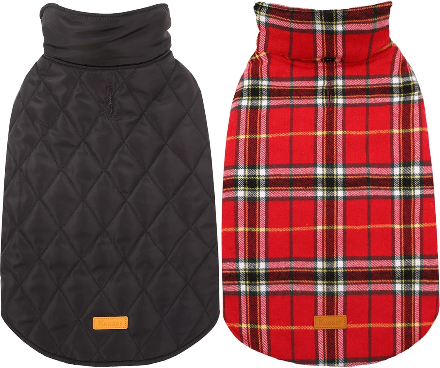 Reversible British Style Plaid Dog Winter Coat – Waterproof & Warm for Small, Medium & Large Dogs