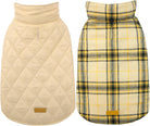 Reversible British Style Plaid Dog Winter Coat – Waterproof & Warm for Small, Medium & Large Dogs