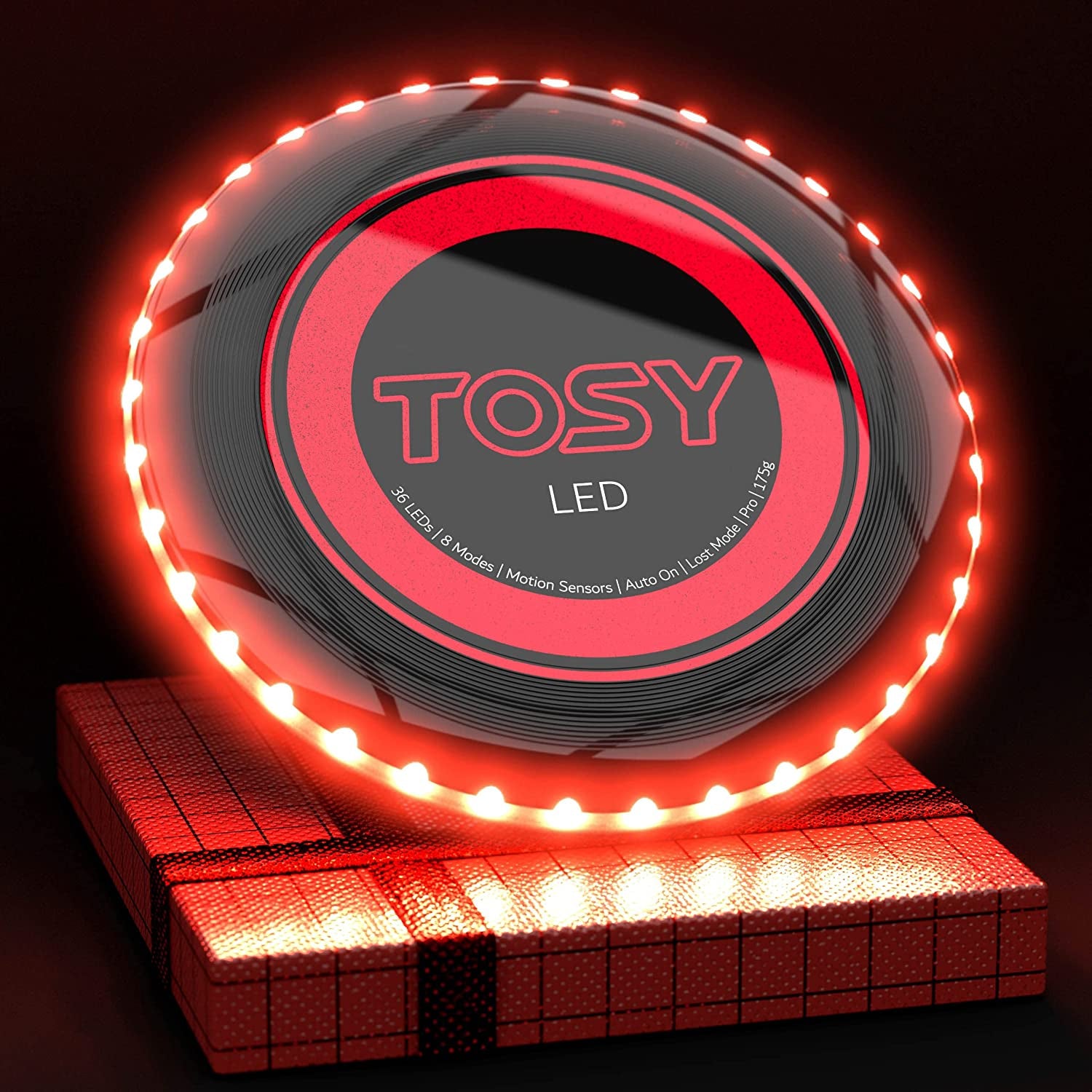 TOSY Flying Disc - 16 Million Color RGB or 36 or 360 Leds, Extremely Bright, Smart Modes, Auto Light Up, Rechargeable, Cool Fun Christmas, Birthday & Camping Gift for Men/Boys/Teens/Kids, 175G Frisbee