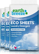 Earth Breeze Laundry Detergent Sheets Fresh Scent - 60 Loads No Plastic Jug Concentrated Laundry Detergent 30 Sheets