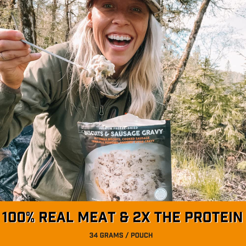 Breakfast Variety 6 Pack | Premium Freeze Dried Camping Food | Backpacking & Hiking MRE Meals | Just Add Water | 100% Real Meat | 12 Total Servings