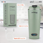 GO Heated Coffee Mug, Travel Mug, 13.5 OZ. Smart Mug, Battery Powered Heated Coffee Mug, Great for Coffee and Tea, Snap on Magnetic Charging Cord, New and Improved (Mint Green)