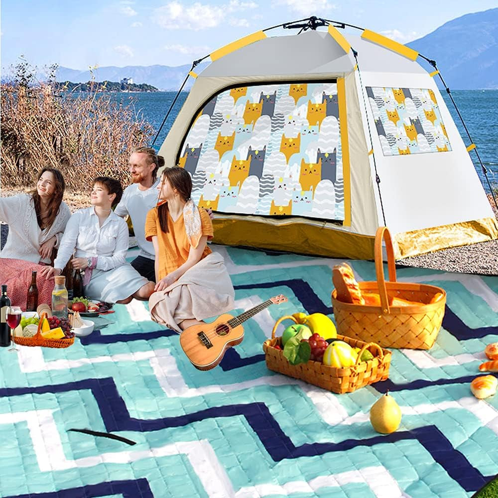 Outdoor Picnic Blankets, 79''X79'' Waterproof Sandproof Beach Blanket Waterproof Foldable Extra Large for Camping, Park, Travel, Grass