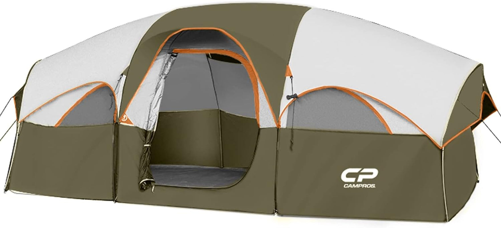 Tent 8 Person Camping Tents, Weather Resistant Family Tent, 5 Large Mesh Windows, Double Layer, Divided Curtain for Separated Room, Portable with Carry Bag