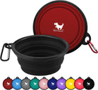 Collapsible Dog Bowls for Travel, 2-Pack Dog Portable Water Bowl for Dogs Cats Pet Foldable Feeding Watering Dish for Traveling Camping Walking with 2 Carabiners, BPA Free