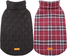 Reversible British Style Plaid Dog Winter Coat – Waterproof & Warm for Small, Medium & Large Dogs