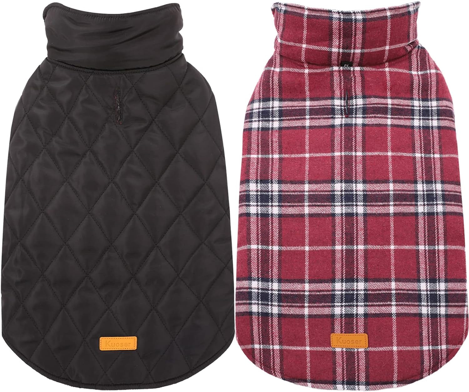 Reversible British Style Plaid Dog Winter Coat – Waterproof & Warm for Small, Medium & Large Dogs