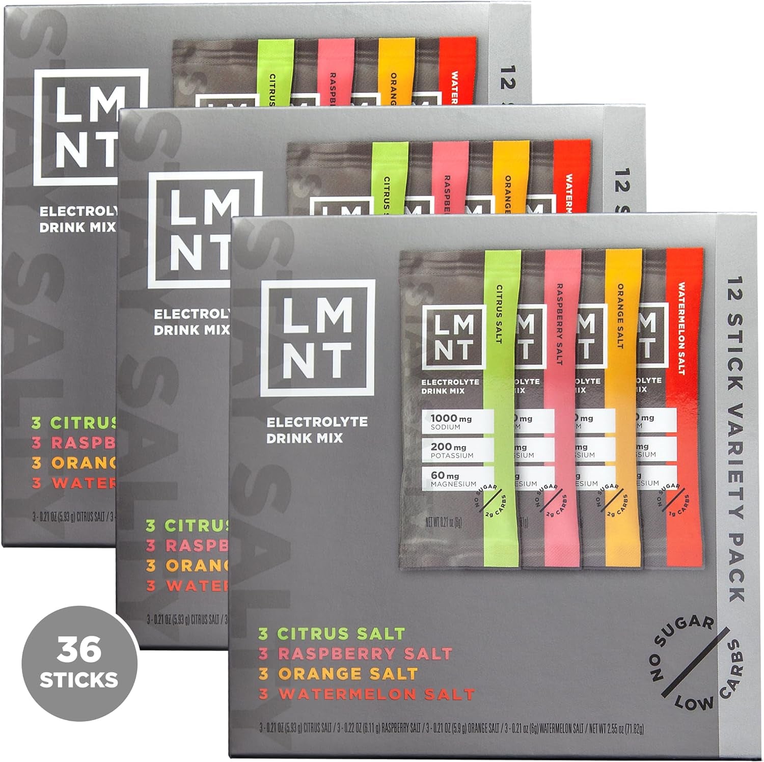 LMNT Zero Sugar Electrolytes - Variety Pack | Drink Mix | 12 Count