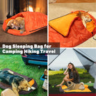 Lifeunion Dog Sleeping Bag with Storage Bag Waterproof Warm Packable Dog Bed for Travel Camping Hiking Backpacking (Grey+Orange)
