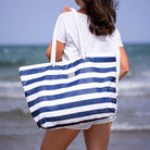 Bag&Carry Large Beach Tote Bag with Zipper - XL Beach Bags Waterproof Sandproof - Oversized Beach Bag with Pockets