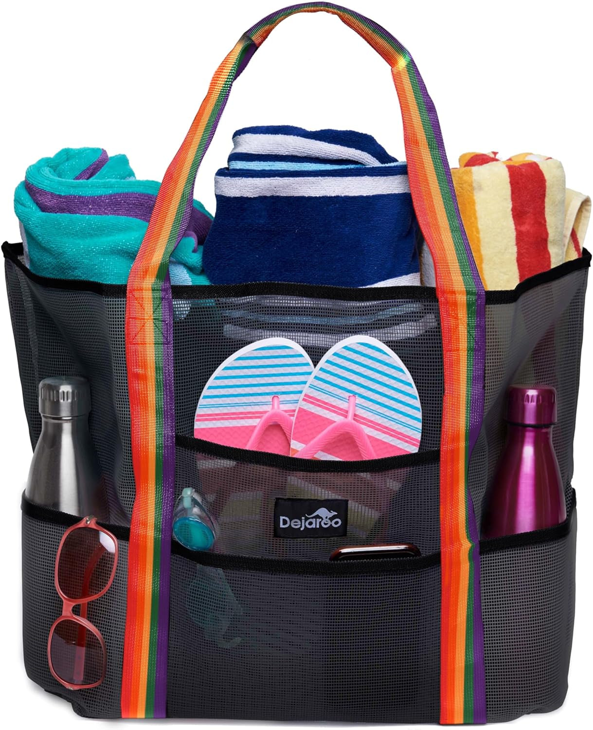 Mesh Sand Free Bag - Strong Lightweight Bag for Beach & Vacation Essentials. Tons of Storage!