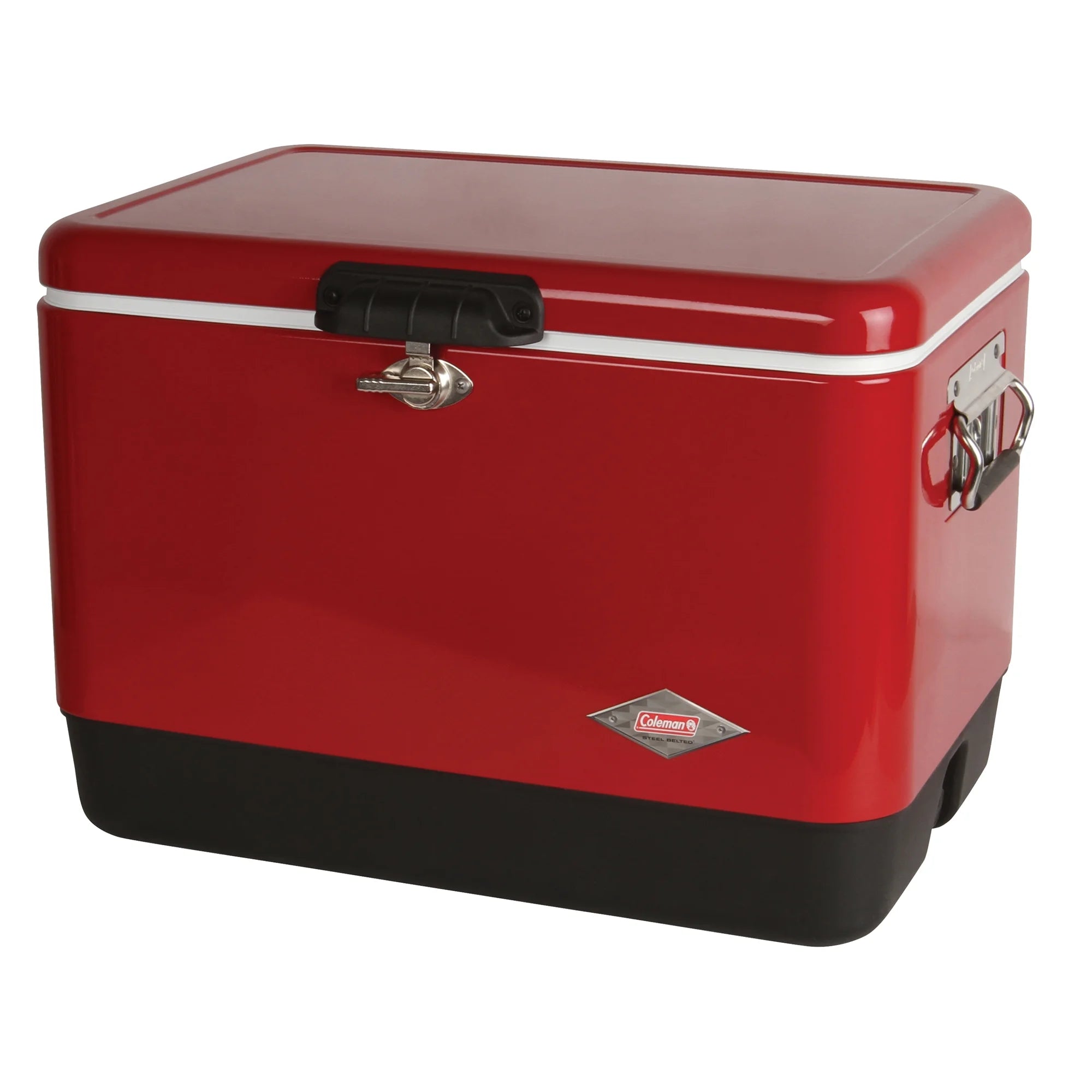 Vintage 54-Quart Steel Belted Cooler, Red