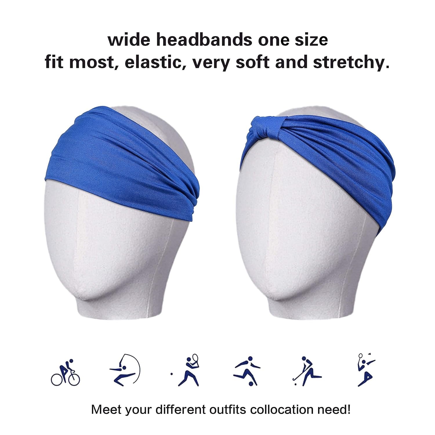 6-Pack of Ultra-Stretch Headbands: Maintain Hair Control While Achieving Your Fitness Goals (Includes Bonus Hair Ties for Added Convenience)