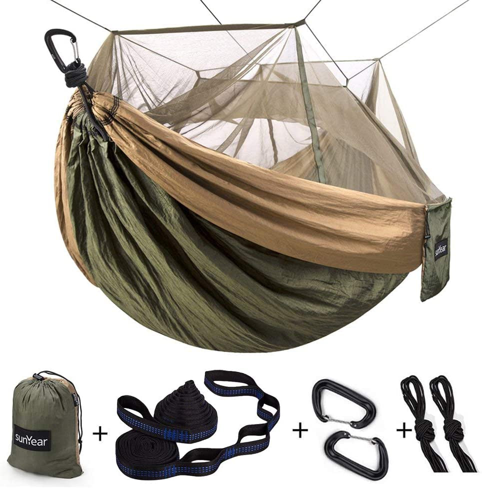 Swinging Between Trees: The Premier Outdoor Snuggle Station with Mosquito Protection for Couples