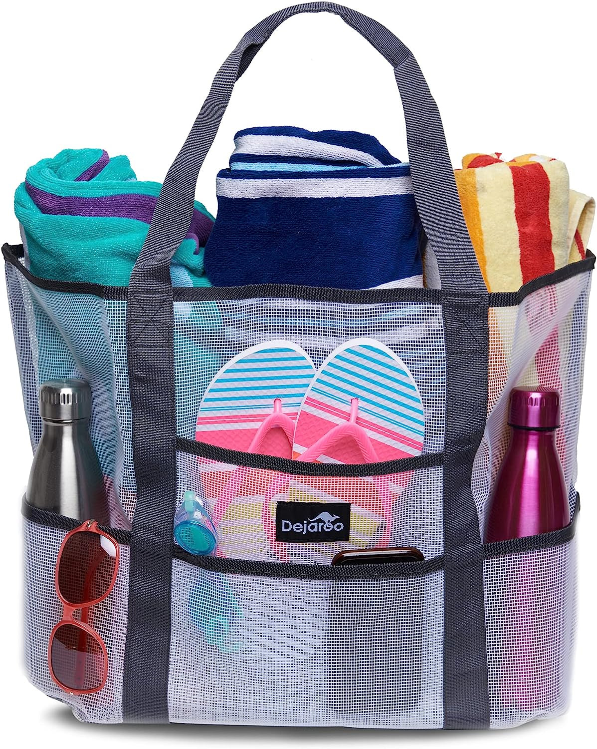 Mesh Sand Free Bag - Strong Lightweight Bag for Beach & Vacation Essentials. Tons of Storage!