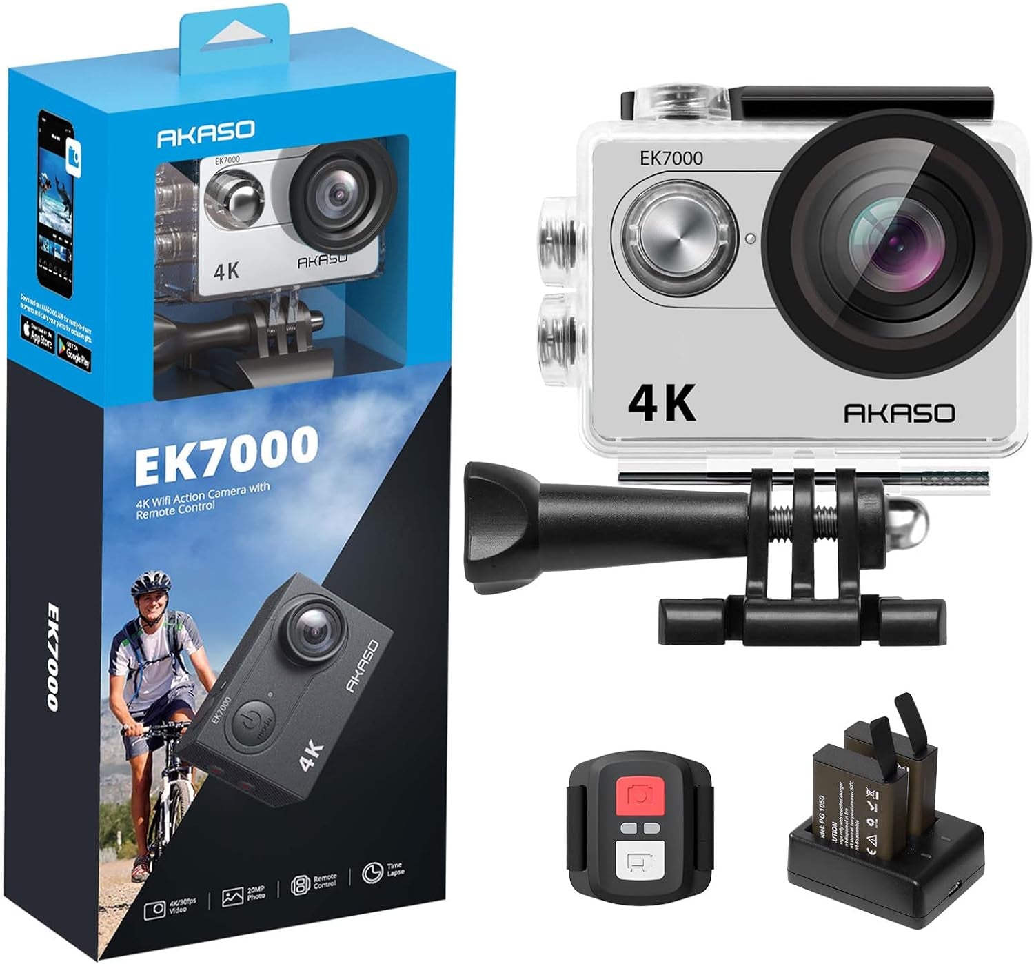 AKASO EK7000 4K Action Camera – Waterproof, Wi-Fi, & Remote Control