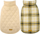 Reversible British Style Plaid Dog Winter Coat – Waterproof & Warm for Small, Medium & Large Dogs