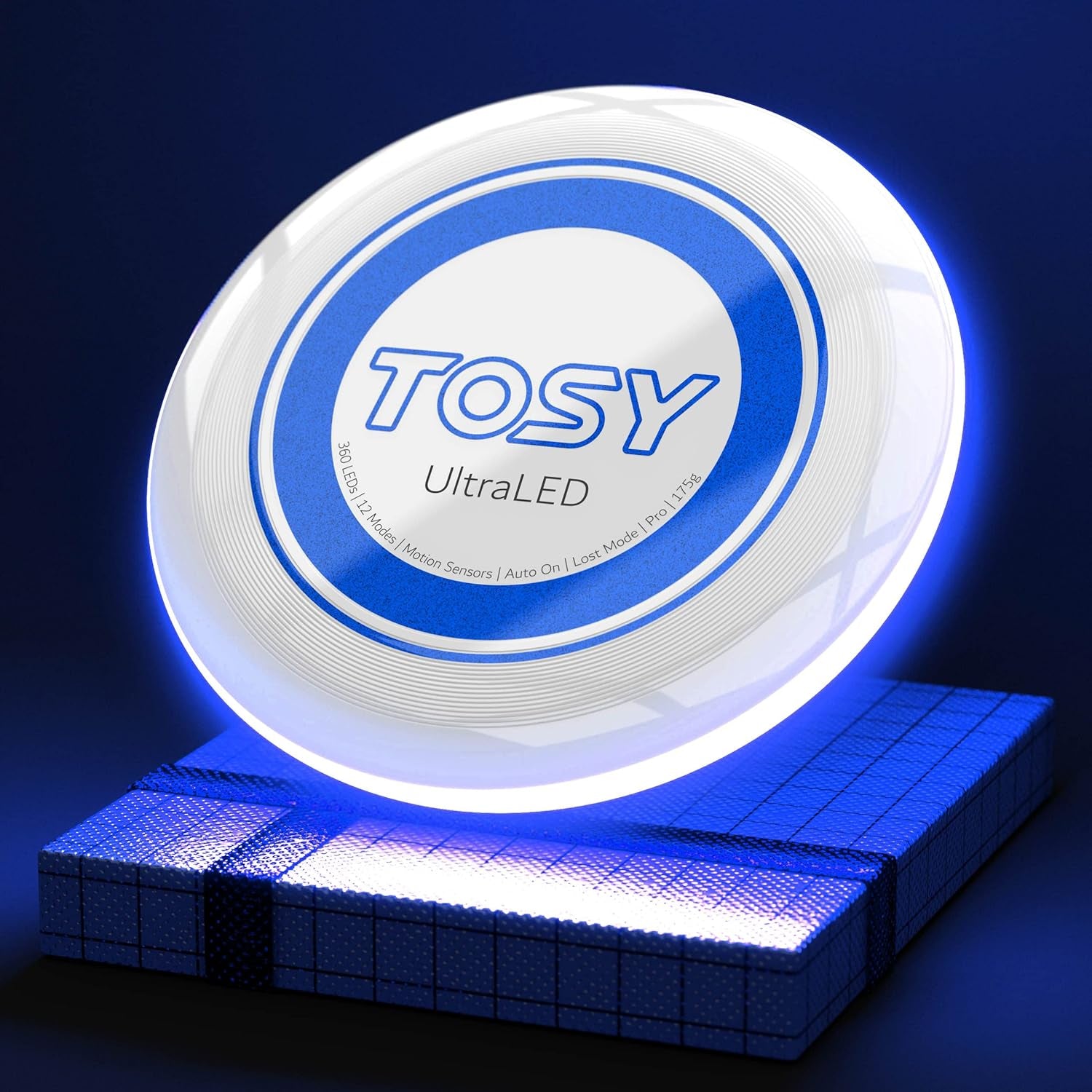 TOSY Ultra-Bright LED Flying Disc: 36 LEDs, Rechargeable, Smart Motion Sensors & Pro Design