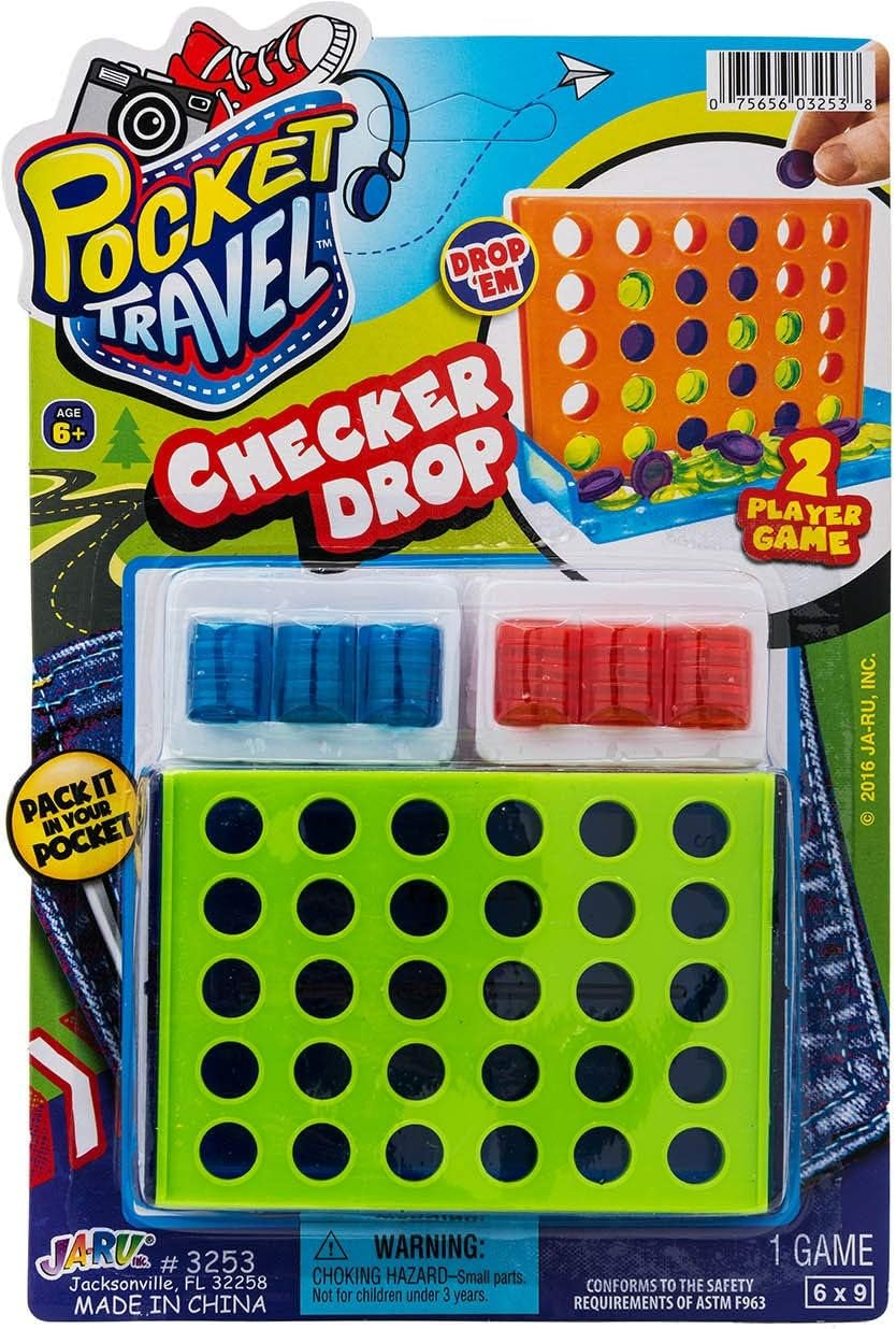 Mini Connect Travel Game Board (24 Toys) Family Board Games for Kids. Pocket Size Travel Games. Indoor & Outdoor Toys. Classic Checkers Party Favors. 3253-24S