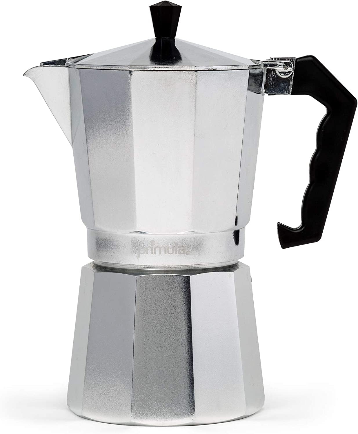 Primula Classic Stovetop Espresso and Coffee Maker, Moka Pot for Italian and Cuban Café Brewing, Greca Coffee Maker, Cafeteras, 6 Espresso Cups, Silver