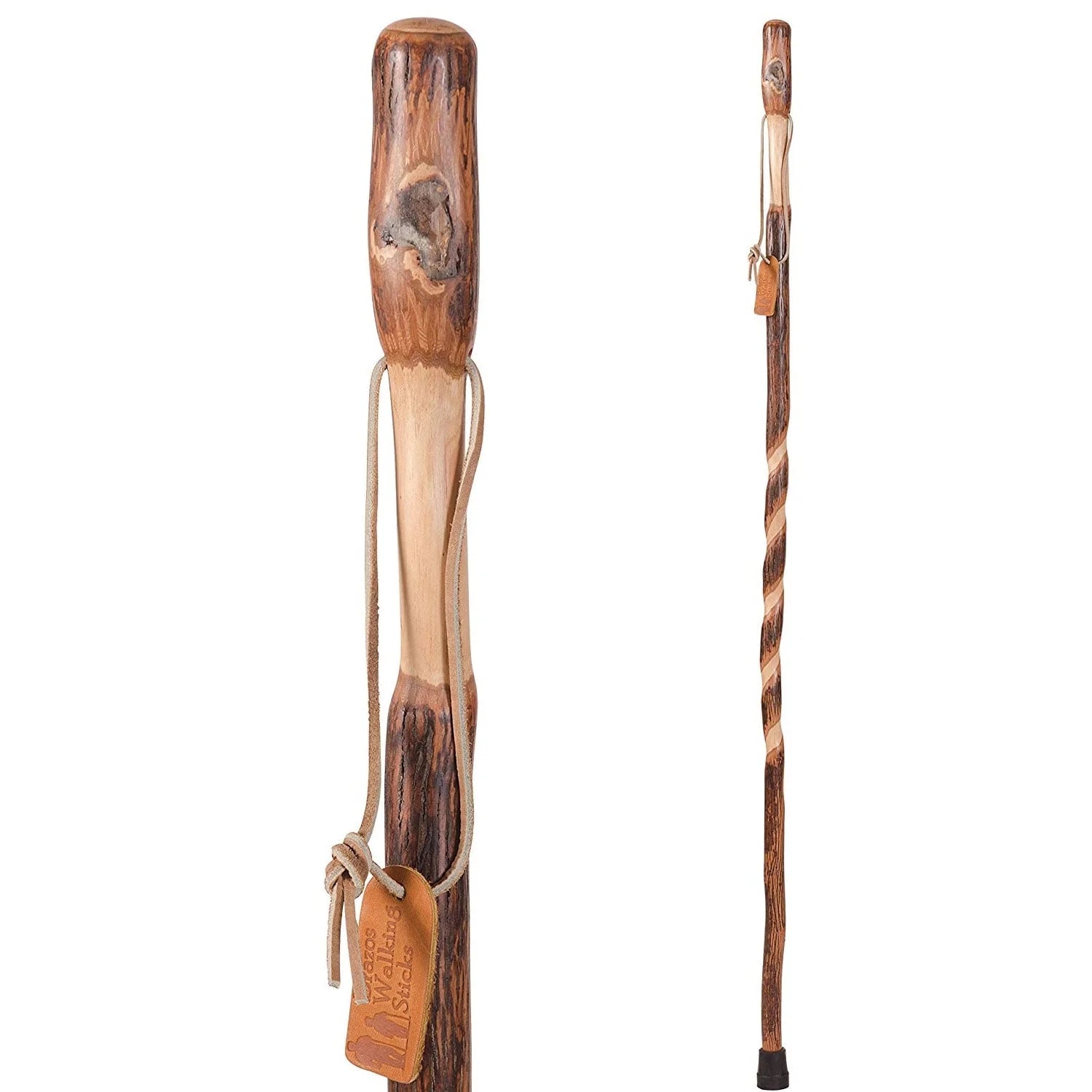 Twisted Hickory Wood Walking Stick 58 Inch Height