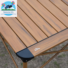 Lightweight Stable Alu. Folding Square Table Roll up Top with Carry Bag for Camping Picnic Backyards BBQ Camp Kitchen (Nature, M)