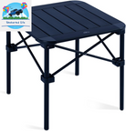 Lightweight Stable Alu. Folding Square Table Roll up Top with Carry Bag for Camping Picnic Backyards BBQ Camp Kitchen (Nature, M)