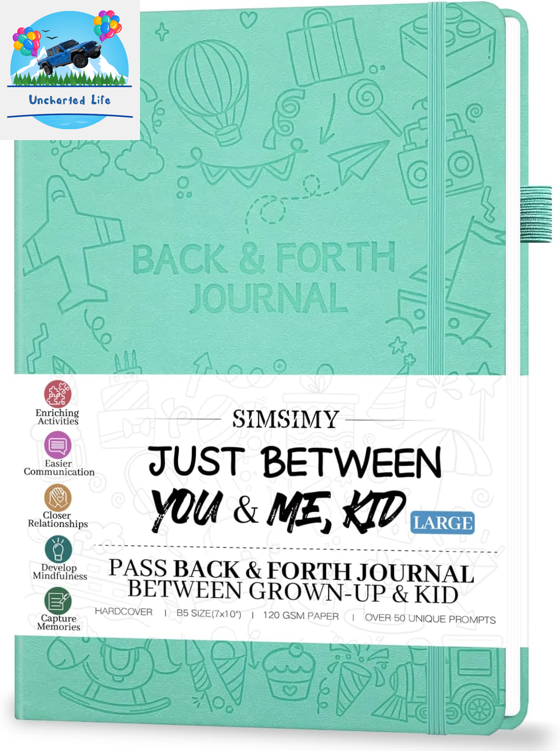 Just between You and Me Kid Journal - a Back & Forth Journal for Grown-Up & Kid / Parent & Child to Strengthen Bond, Build Communication, and Share Memories, Interactive Writing Prompts for Kids & Adults, Gift for Girls Boys, 7"X10"-Light Purple