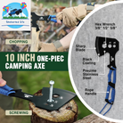 Hatchet and Machete Knife Set with Sheath, One-Piece Axe & Hunting Knives with Paracord Handle, Zoomable Flashlight, Many Other Tools, Ideal Gift for Men Who Likes Hunting Outdoor Adventure