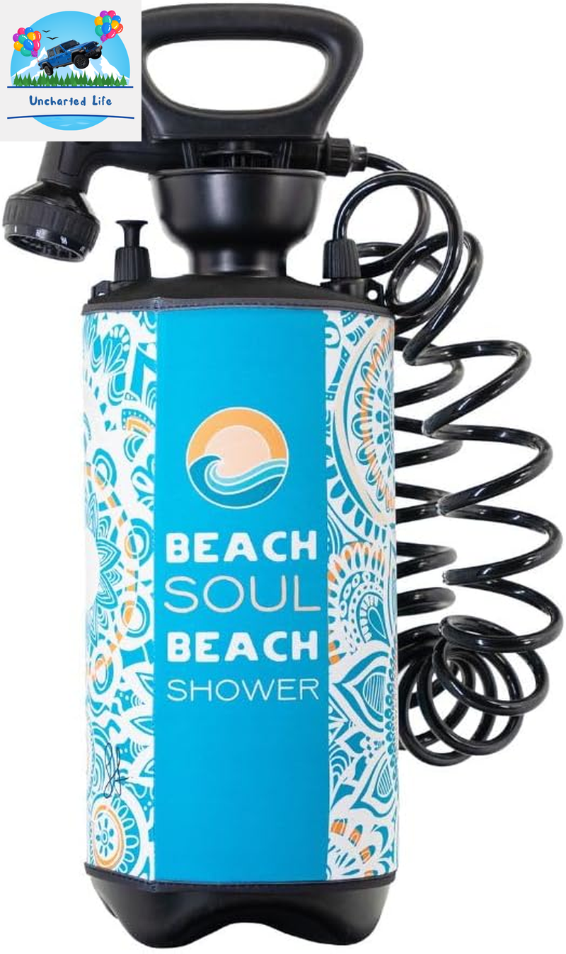 Portable Pressurized Shower - Bliss Out 2.1G - Manual Pump System - Insulated Cover for Hot/Cold Water - Perfect as a Camp, Surf, Beach, Dog and Outdoor Shower - No Power Needed