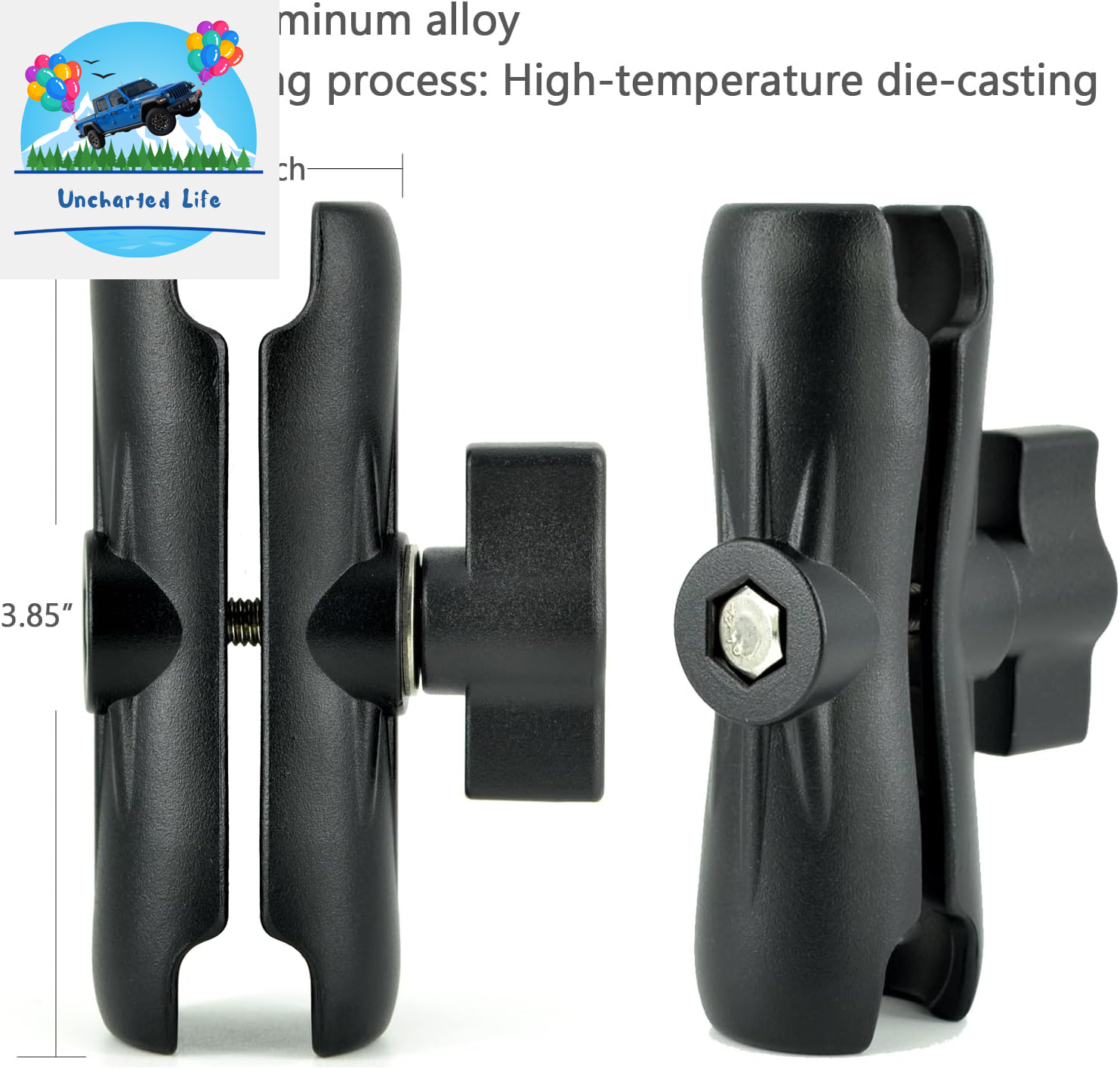 Aluminum Arm Heavy Duty Tablet Mount Drill Base - for 6.5"-12.9" Tablet Ipad Pro/Mini, Ipad Holder for Truck, Cars,Dashboard,Desk,Wall Mouning-Swivel with 1 Inch/25Mm Ball Joint