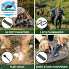 Hatchet and Machete Knife Set with Sheath, One-Piece Axe & Hunting Knives with Paracord Handle, Zoomable Flashlight, Many Other Tools, Ideal Gift for Men Who Likes Hunting Outdoor Adventure