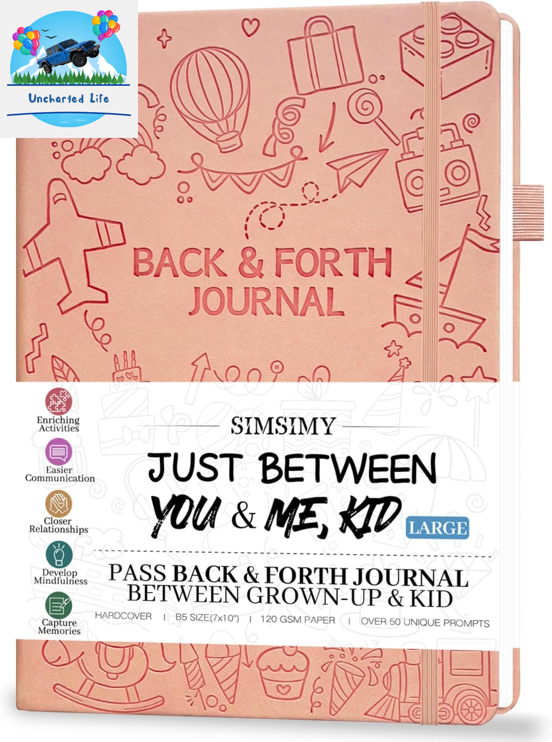 Just between You and Me Kid Journal - a Back & Forth Journal for Grown-Up & Kid / Parent & Child to Strengthen Bond, Build Communication, and Share Memories, Interactive Writing Prompts for Kids & Adults, Gift for Girls Boys, 7"X10"-Light Purple