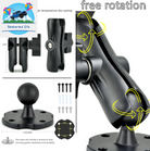 Aluminum Arm Heavy Duty Tablet Mount Drill Base - for 6.5"-12.9" Tablet Ipad Pro/Mini, Ipad Holder for Truck, Cars,Dashboard,Desk,Wall Mouning-Swivel with 1 Inch/25Mm Ball Joint
