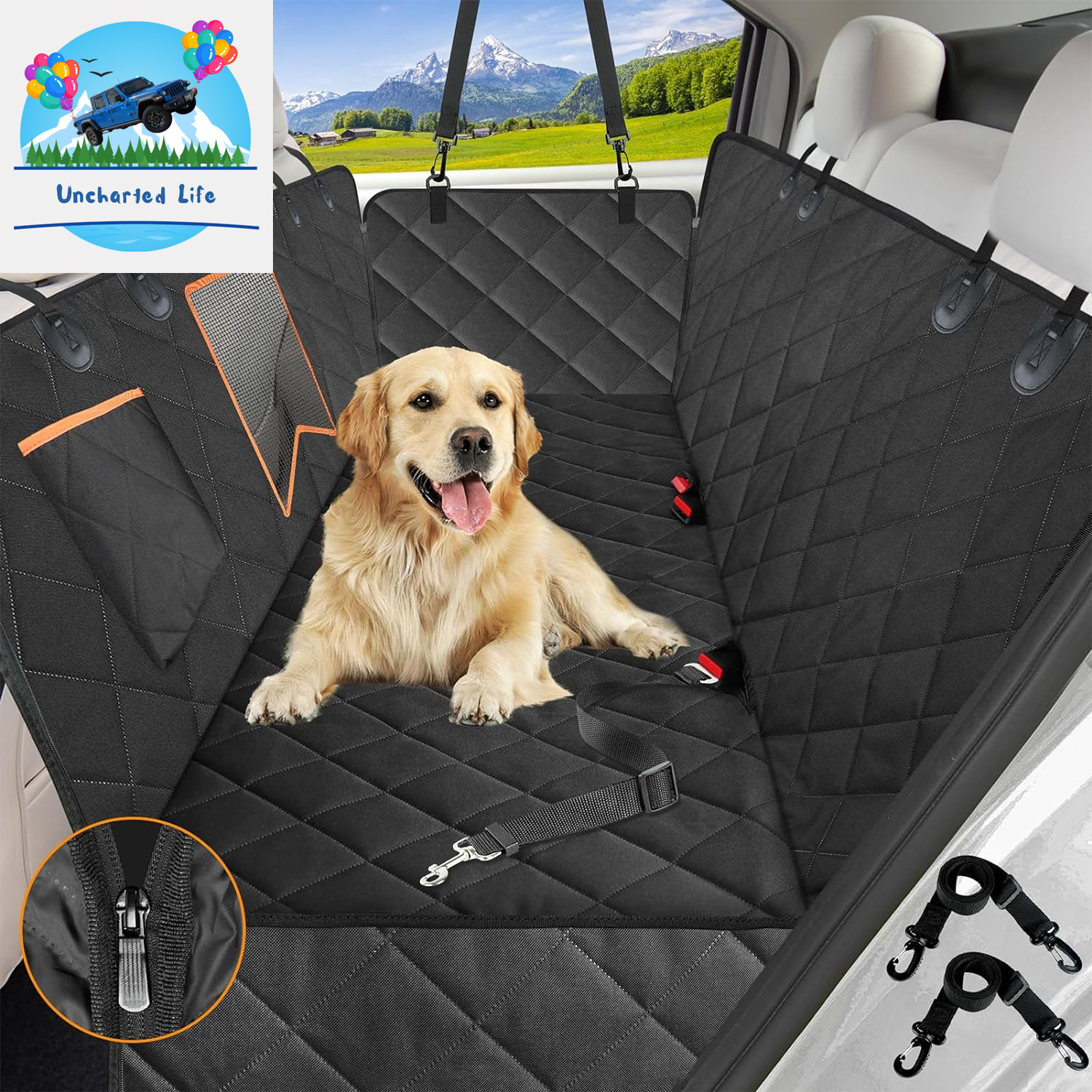 Kytely Dog Car Seat Cover: Waterproof, Anti-Slip, & Hammock Style for Cars, Trucks, and SUVs