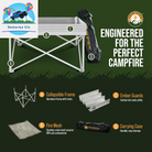 Fireside Outdoor Portable Fire Pit for Camping 24 Inch- Collapsible Pop up Fire Pit, Outdoor Camp Fire, Wood Fire Pits for Outside, Campfire Standing Fire Pit, Weighs 7 Lbs, Heat Shield NOT Included