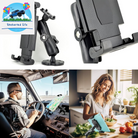 Aluminum Arm Heavy Duty Tablet Mount Drill Base - for 6.5"-12.9" Tablet Ipad Pro/Mini, Ipad Holder for Truck, Cars,Dashboard,Desk,Wall Mouning-Swivel with 1 Inch/25Mm Ball Joint